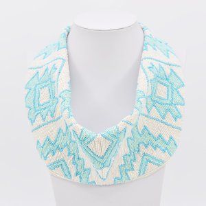 Handmade India seed bead Gothic Printed Scarf Necklace